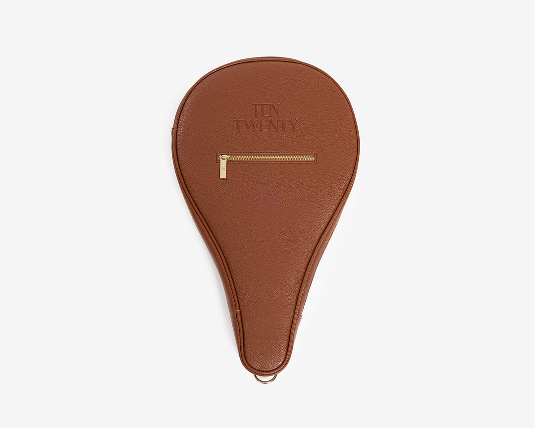 Arabica Coffee premium padel racket bag in tan brown vegan leather - Ten Twenty UAE