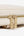 Gold precision zip detail on Ten Twenty Jumeirah Pearls padel racket bag in cream vegan leather